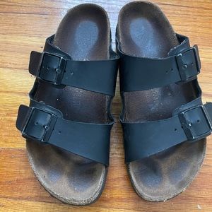 Blacked used Birkenstocks size 36